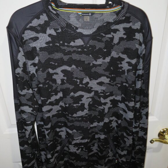 Smartwool Men's Urban Upslope Gray and Black Camo Sweater L Large - Picture 1 of 4